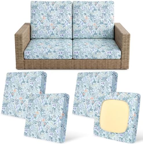 4Pcs Patio Cushion Covers Stretch Outdoor Furniture Protector Slipcovers by pickyNproud