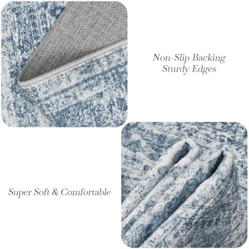 Soalmost Washable Area Rug 8x10 Large Soft Blue Rugs for Living Room - Image 5