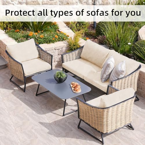 8 Pcs Outdoor Cushion Covers, Patio Sofa Cushion Covers Replacement - Image 5