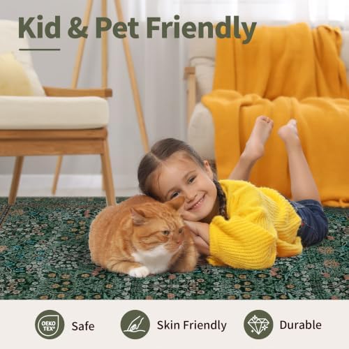 Rugxara 2x3 Entryway Rug Door Mat, Washable Samll Rug, Non Slip, Green - Image 7