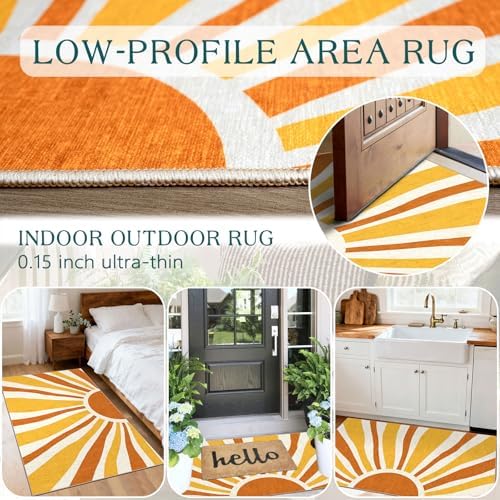 Boho Outdoor Rug - 28" x 43" Front Door Mat Indoor Outside Entrance - Image 5