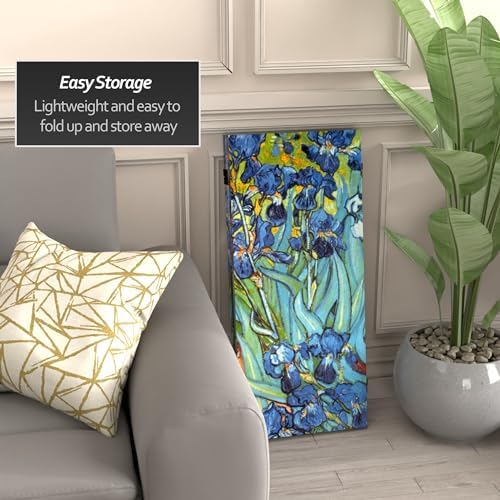 Red Lantern 3 ft. Short Double Sided Works of Van Gogh Canvas Folding Screen Irises/Starry Night Over Rhone 3 Panel Freestanding Partition and Separator for Modern and Contemporary Bedroom Home Office - Image 3