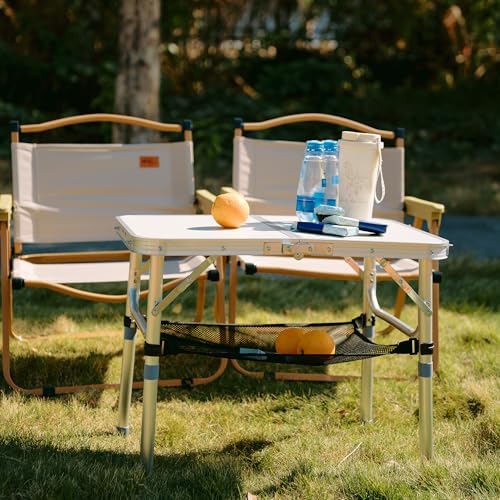 2FT Small Folding Table Portable Camping Picnic Table 3 Adjustable Height - Image 2