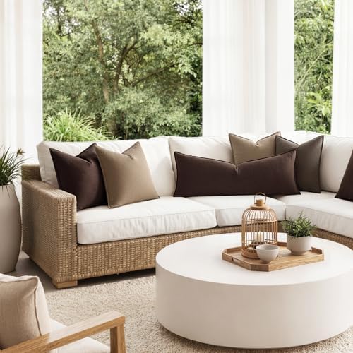 MIULEE Decorative Linen Lumbar Pillow Cover 14x36 Inch Dark Brown - Image 6