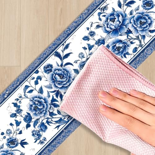 Blue Floral Wallpaper Border for Bulletin Board 196.9 x 3.9 Inch - Image 3