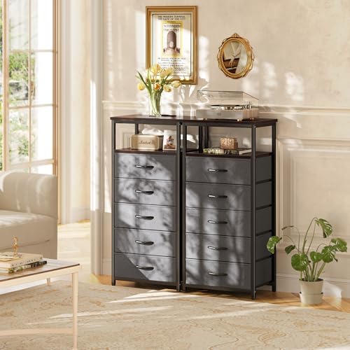 Huuger 5 Drawers Dresser with Charging Station, Dresser for Bedroom - Image 7