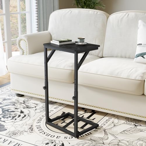 5-Level Adjustable C-Shaped End Table, Small Side Table for Couch, Sofa TV Tray Table for Living Room, Bedroom, Bedside ET-ZA-BKW1 - Image 5