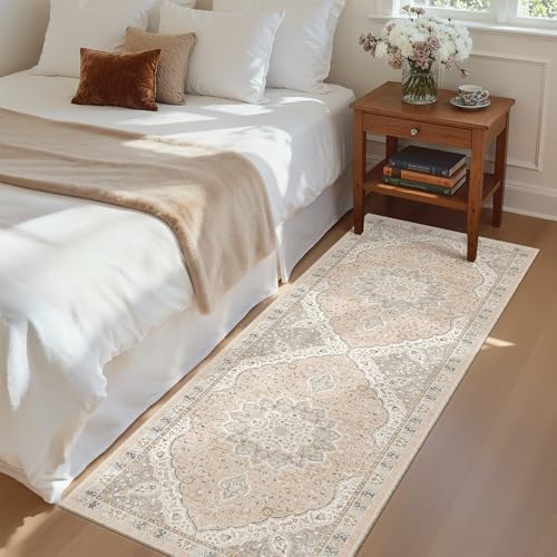 Madane Washable Runner Rug 2x6 Runners for Hallways Non Slip, Pink/Gray - Image 5
