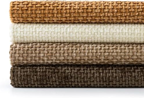 MIULEE Decorative Chenille Fall Euro Pillow Covers Brown 22x22 Pack of 4 - Image 7