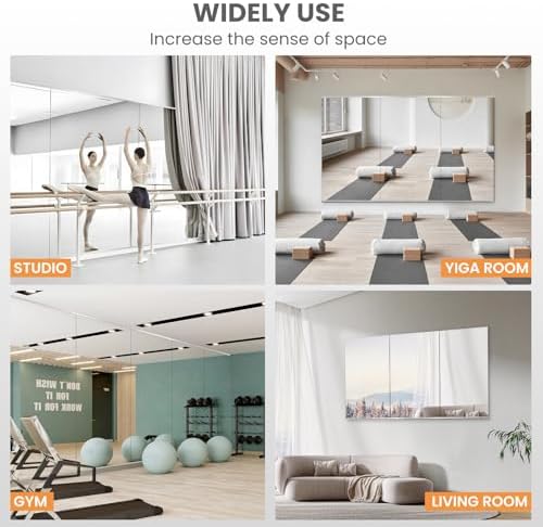 pertetey 48 x 30 in Home Gym Mirror, Frameless, 1-Pack - Image 5