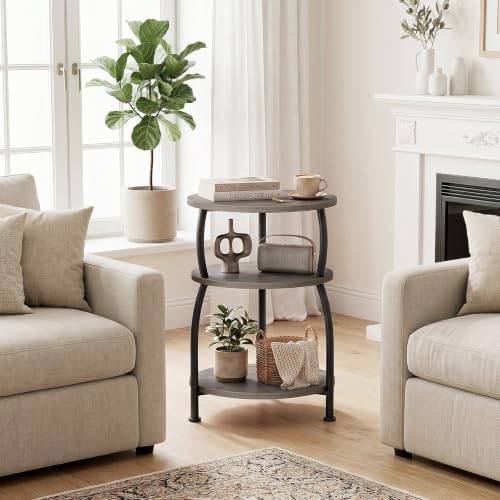 3-Tier Round Side Table, 15.7 inch End Table Nightstand - Image 7
