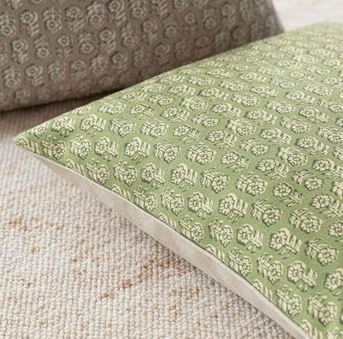 Foindtower Decorative Floral Print Throw Pillow Covers 20×20 Lime Green - Image 3