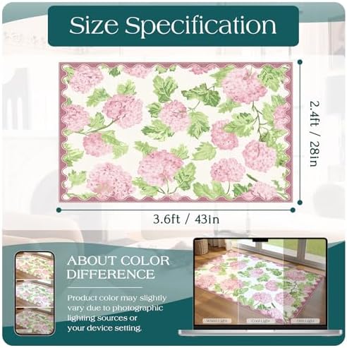 Floral Outdoor Rug - 28"x43" Front Door Mat Indoor Outside Entrance - Image 2