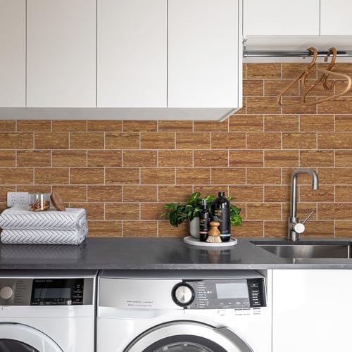 Vamos Tile 100 Pieces Peel and Stick Backsplash Tile, 3" x 6" Subway Tile - Image 5