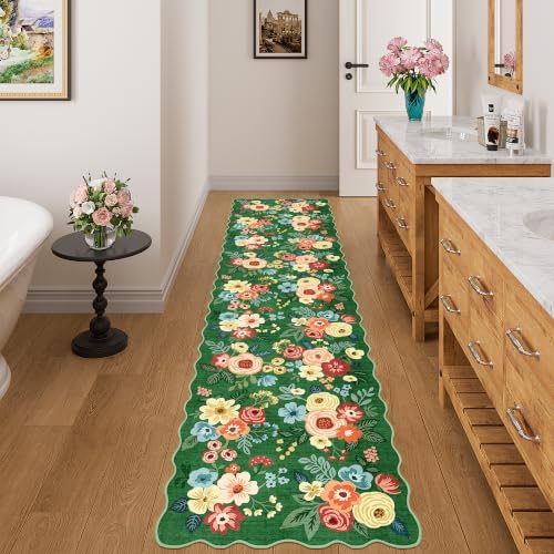 DUKINO 2x10 Runner Rug for Hallway, Washable Kitchen Rugs, Dark Green - Image 5