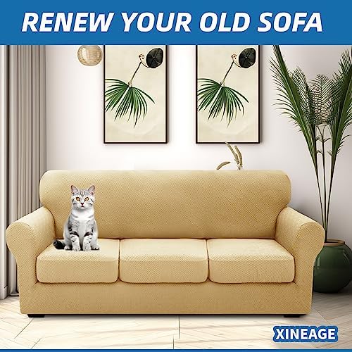 XINEAGE 4-Piece Stretch Sofa Cover, Washable Couch Covers for Dog - Image 4