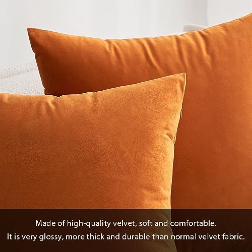 MIULEE 12x20 Inch Lumbar Velvet Fall Throw Pillow Covers Orange - Image 2