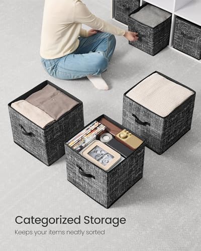 SONGMICS Storage Cubes, Set of 10, 13-Inch Foldable Closet Organizers - Image 4