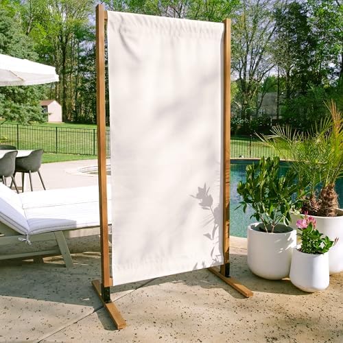 Enclo Fabric + Wood Freestanding/Surface Mounted Privacy Screen, Cedar Wood - Image 2