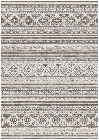 RUGSURE Washable Area Rugs 6' x 9' - 1/6 Thick - Moroccan-Inspired -Stain & Water Resistant Non-Slip - Resistant Rug for Living Room, Bedroom, Nursery, Pet & Child Friendly (Brown) - Image 2