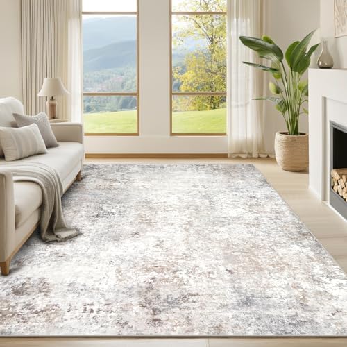 Beige Grey Washable Rugs 6x9 Area Rugs for Living Room,Bedroom,Dining Room by Srugn