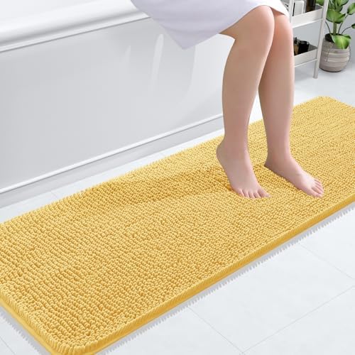 OLANLY Bathroom Runner Rugs 59x20, Extra Soft Absorbent Chenille Bath Rugs by OLANLY