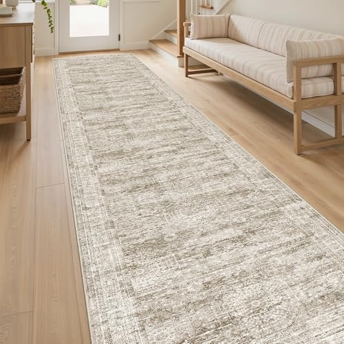 Soalmost Hallway Runner Rug 2'6" x 12' Washable Long Kitchen Rugs Brown - Image 3