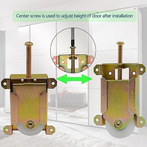 Sliding Mirror Closet Door Rollers Replacement Hardware Fits Contractors Part #W8020C or Hard 1775 Wardrobe Doors Wheels, 1-1/2" Durable POM Concaved Ball Bearing Wheel, 2 Pack - Image 5