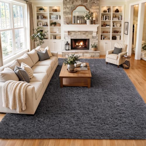 Ophanie Area Rugs 10x12 Living Room, Large Soft Grey Bedroom Carpet by Ophanie