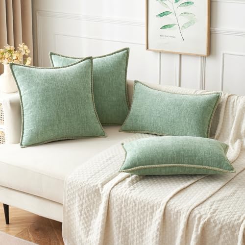 MIULEE Decorative Couch Throw Pillow Covers 20x20 Inch Greyish Green 2 Pack - Image 5