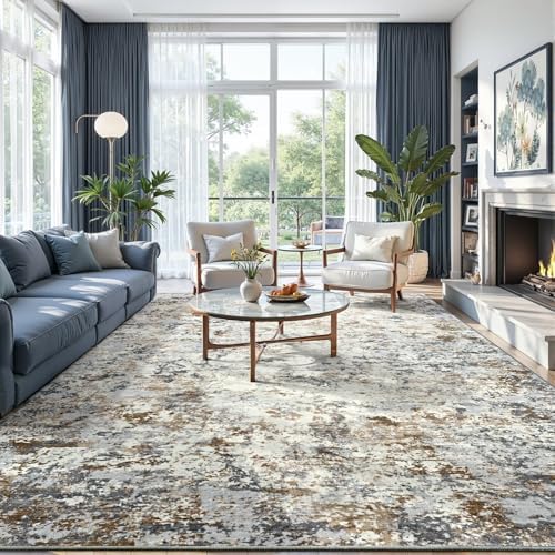 Toneed Washable 6x9 Area Rug with Non-Slip Backing for Living Room - Image 4