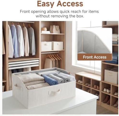 StorageWorks Closet Storage Bins Trapezoid, Mixing of Beige, Large, 3-Pack - Image 3
