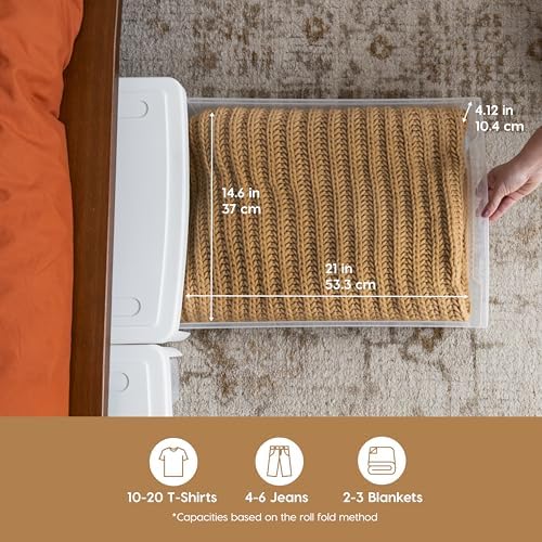 IRIS USA 2-Pack, 22 Qt. Under Bed Storage Bin with Sliding Drawer, White - Image 4