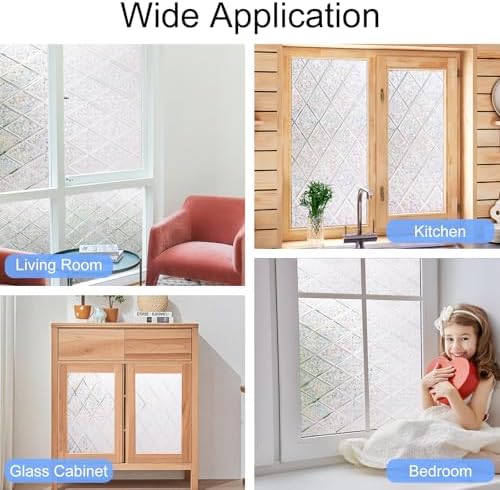 CottonColors Window Privacy Film 35"X 78",Lattice Pattern Window Film - Image 7