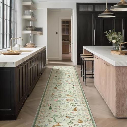 Machine Washable Kitchen Runner Rug: 2'x10' Hallway Runner Non Slip Low Pile Stain Resistant Soft Carpet Runners Rug for Entryway Hallway Kitchen Laundry Room Beside Farmhouse by palohom