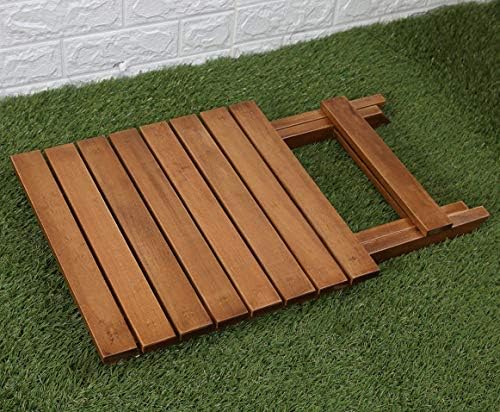 Outdoor Small Table Square Folding Wooden Patio Side Table Furniture Table for Adirondack Chair, Balcony, Porch, No Assembly Required, Brown - Image 6