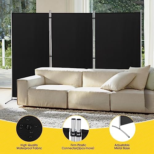 RANTILA 3 Panel Privacy Screen, 6 Ft Tall Folding Privacy Screen Room Dividers, Freestanding Room Partition Wall Dividers, 102''W x 20''D x 71''H, Black - Image 4