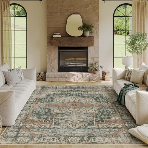 Rugxara Green 6x9 Area Rugs Washable Rug for Living Room Dining Bedroom - Image 2