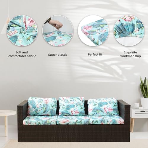8 Pcs Outdoor Cushion Covers, Patio Sofa Cushion Covers Replacement - Image 4