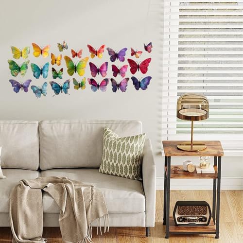 ANNA QUEEN Colorful Butterfly Wall Decals Peel and Stick Rainbow Butterfly Wall Stickers Removable Vinyl Butterfly Wall Decor for Girls Bedroom Nursery Living Room Window Wall Art - Image 6