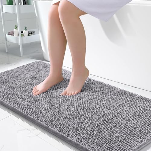 OLANLY Large Bathroom Rugs 50x30, Extra Soft Absorbent Chenille Bath Rugs by OLANLY