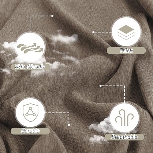 MYSKY HOME Chair Couch Cover Sectional Couch Covers for Pet Sofa Covers Non Slip Soft Couch Sofa Cover, Washable Furniture Protector Sofa Slipcover with Tassel Sofa Throws Living Room, 71"x91", Sand - Image 5
