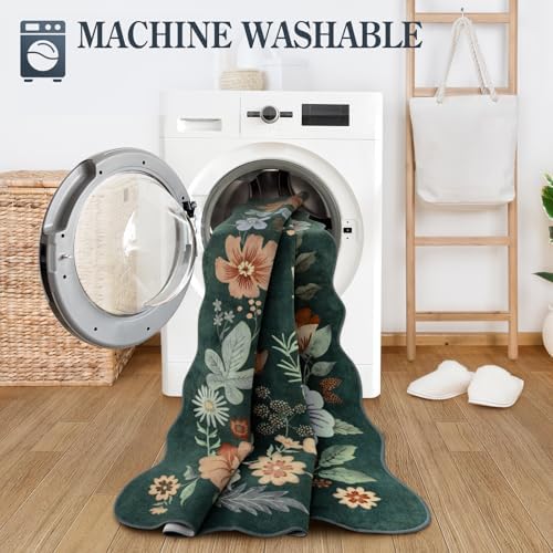 Lahome Floral Washable 6x9 Area Rugs, Soft Bedroom Rug for Living Room - Image 5
