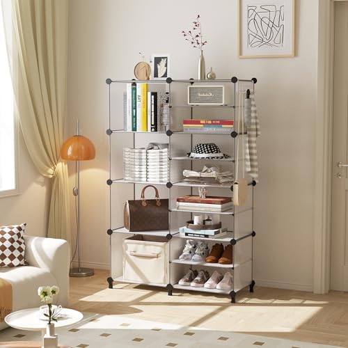 AWTATOS Closet Organizer 8 Cube Storage Shelves, Translucent - Image 2