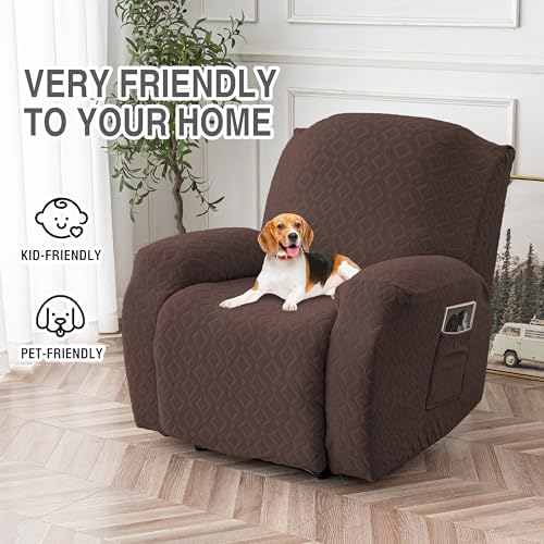 Genina Waterproof Recliner Chair Cover,1 Seat Couch Cover,Chocolate - Image 4