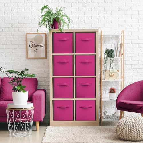 Sorbus Fabric Storage Cubes, 8 Pack, with Handles (13 Inch, Pink) - Image 6