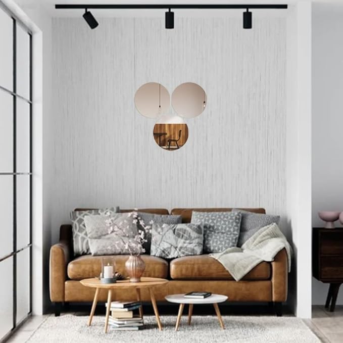 Acrylic Round Mirrors, 12 inch No Glass Circle Mirror Tiles Self Adhesive Mirror Stickers for Wall Home Living Room Bedroom Decor, Small Mirrors for Crafts (4, 12 inch/30cm) - Image 7