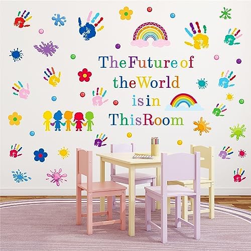 AOWDIAO Inspirational Kids Classroom Wall Decals – The Future of the World Is in This Room Quote – Peel and Stick Vinyl Sticker for School, Nursery and Playroom Decor - Image 6