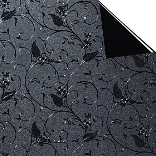 Niviy Window Privacy Film Wheat Flower Frosted Window Glass Film No Glue Door Windows Covering for Office and Home Decoration,Blck 23.6 inches by 157.4 inches - Image 4