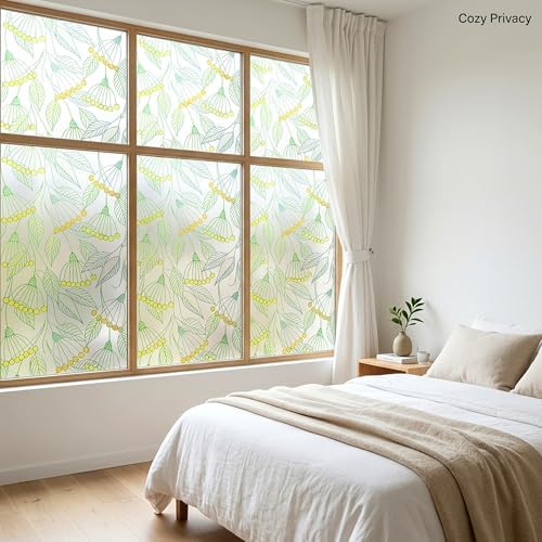 Spring Leaves Stained Glass Window Film Privacy Anti UV 35x78.7in - Image 6